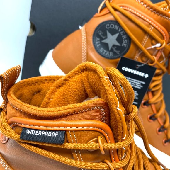 Converse CTAS High Top Sepia Egret Leather Sneaker Boot Men’s Brown 168862C - Picture 9 of 10